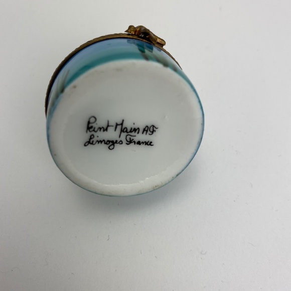 GUC LIMOGES FRANCE MALLARD TRINKET BOX PEINT MAIN - Picture 4 of 6